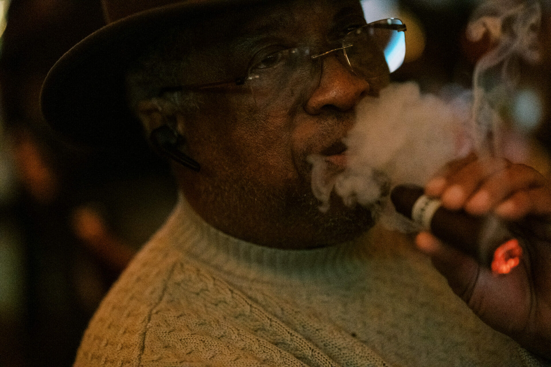A Cigar being enjoyed at Le Mardi Gras in Pittsburgh, PA
